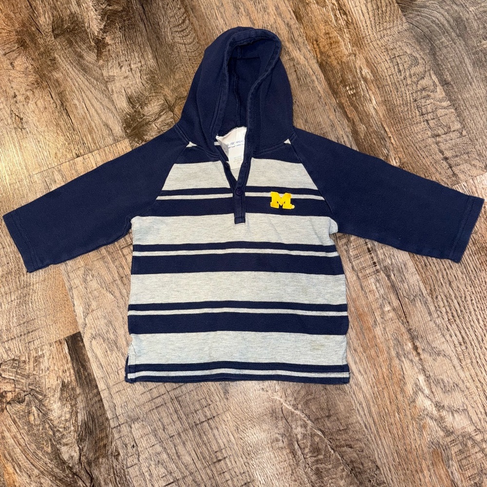 Kids Navy and Gray Striped Hoodie